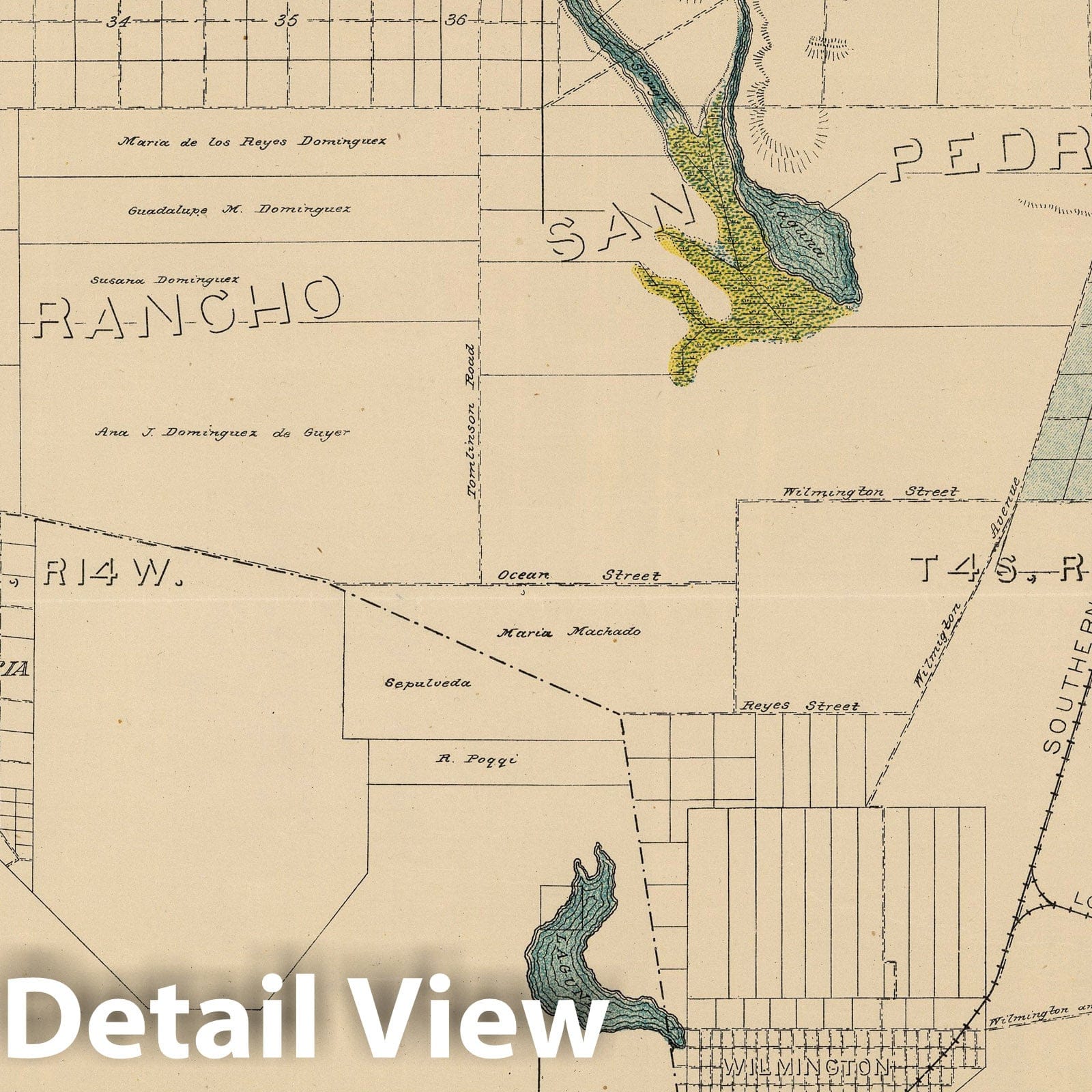 Compton, Los Angeles and San Bernardino Counties, California - Railroad Map, 1888