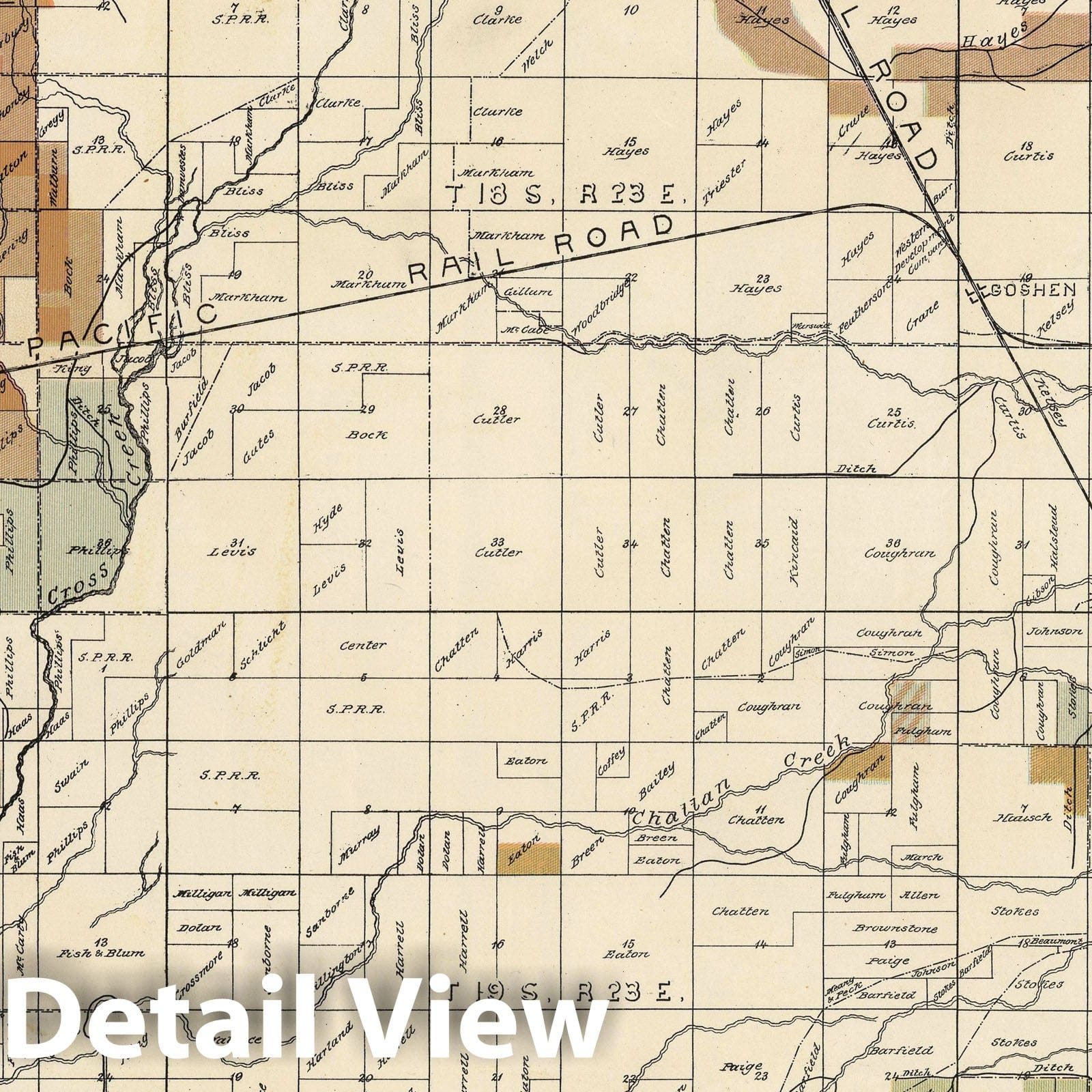 Traver and Tulare, San Joaquin Valley - Irrigation Map, 1885