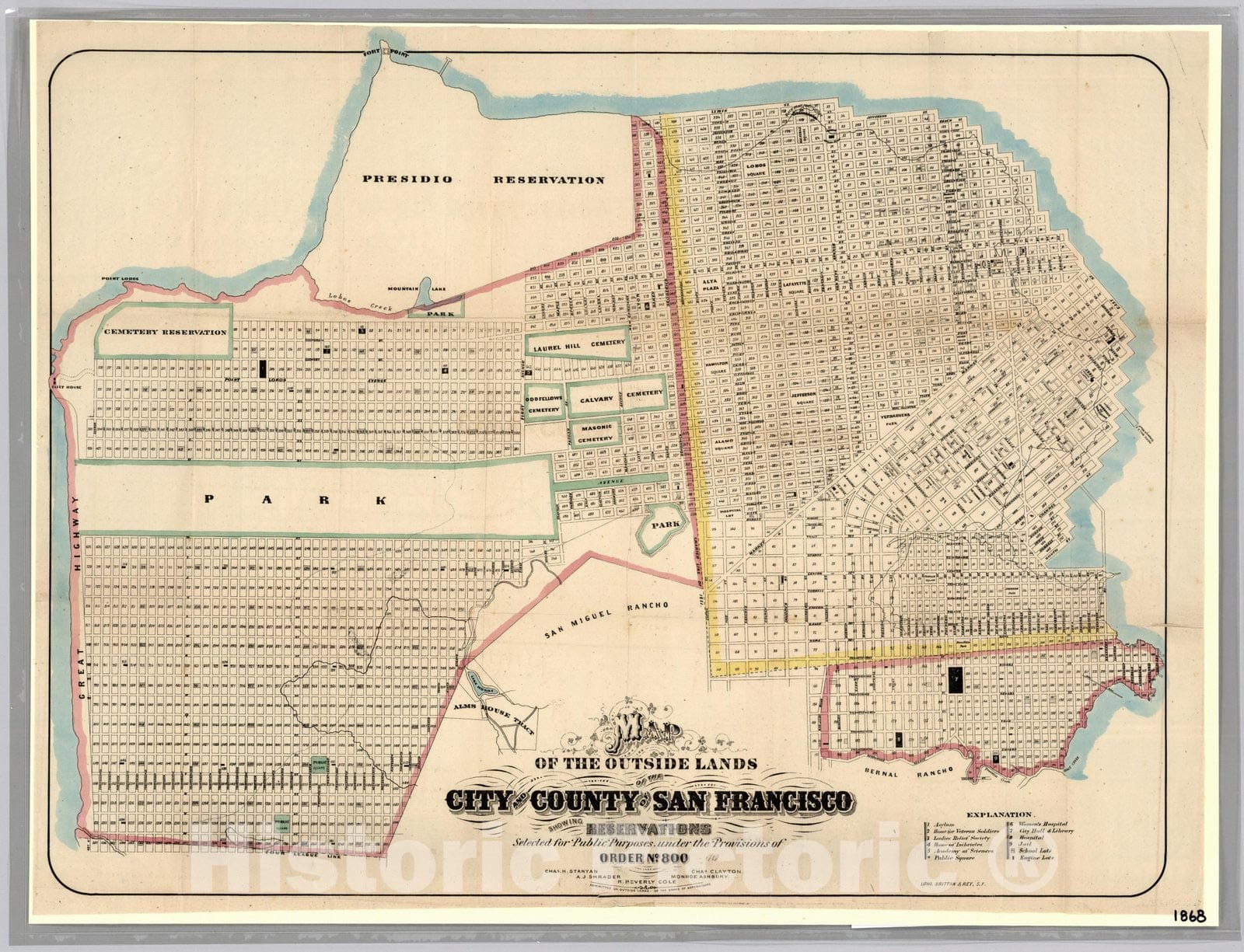 Historic Map : Map of The Outside Lands of The And County of San Francisco, 1868 v2
