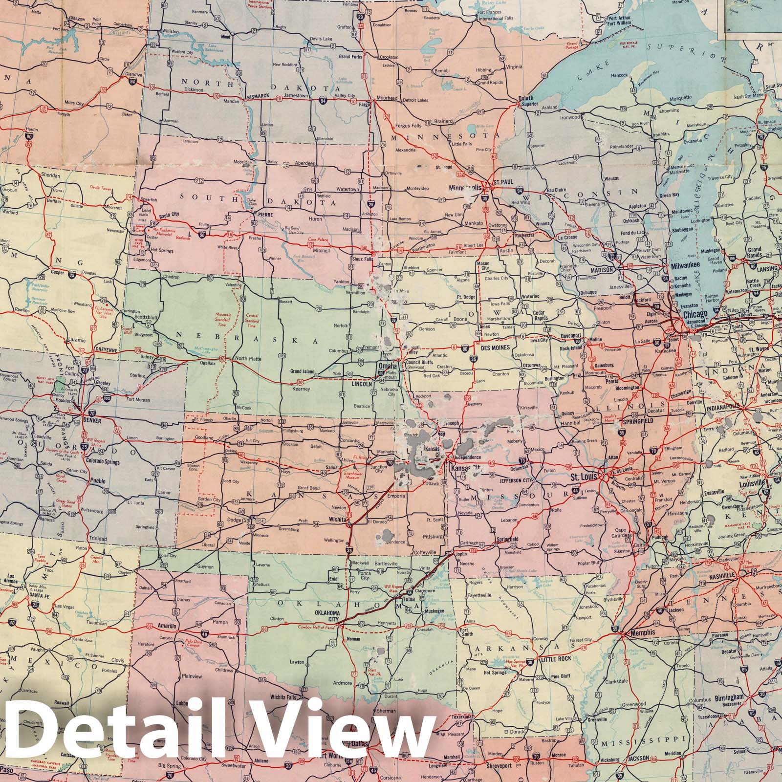 Historic Wall Map : Pocket Map, The United States Trip Planner 1962 - Vintage Wall Art