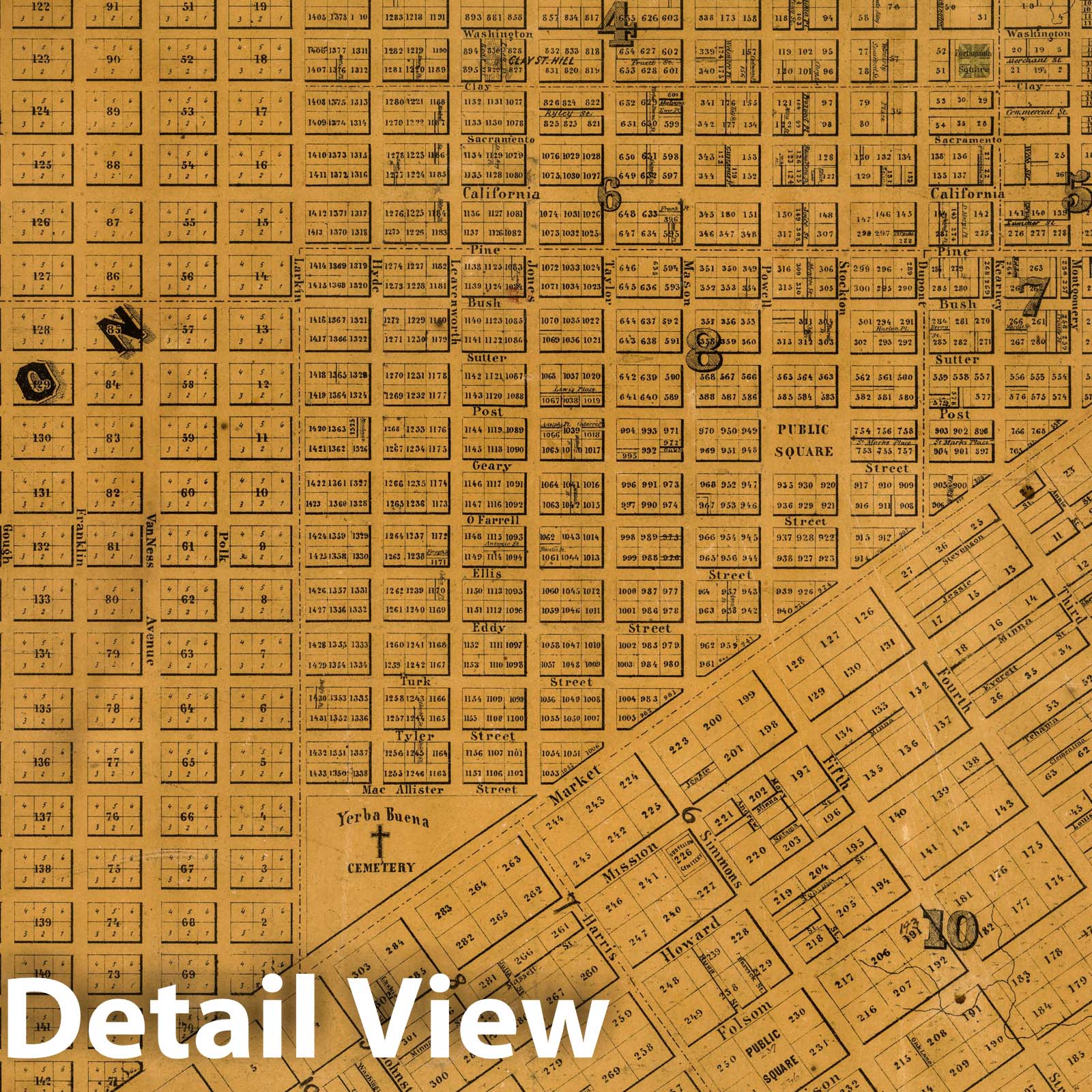 San Francisco - Wall Map, 1859 - Historical Map Print