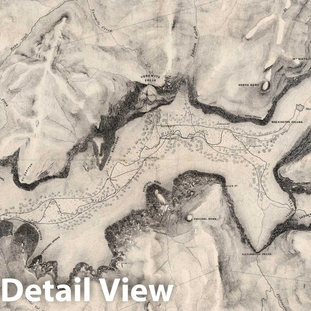 Yosemite Valley - Geologic Map, 1869 - Historical Map Print