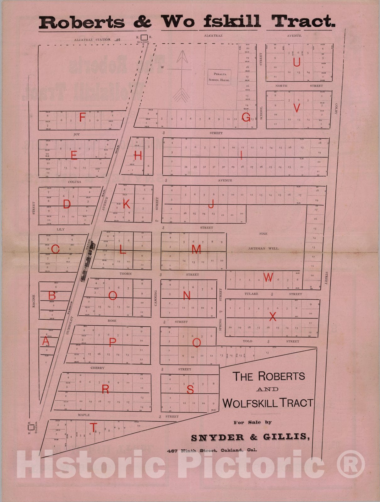 Historic Map : Real Estate, Roberts and Wolfskill Tract 1887 v1
