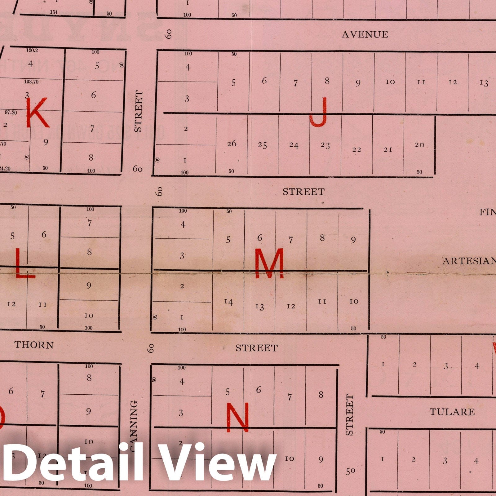 Roberts and Wolfskill Tract Oakland California 1887 Cadastral Map Print