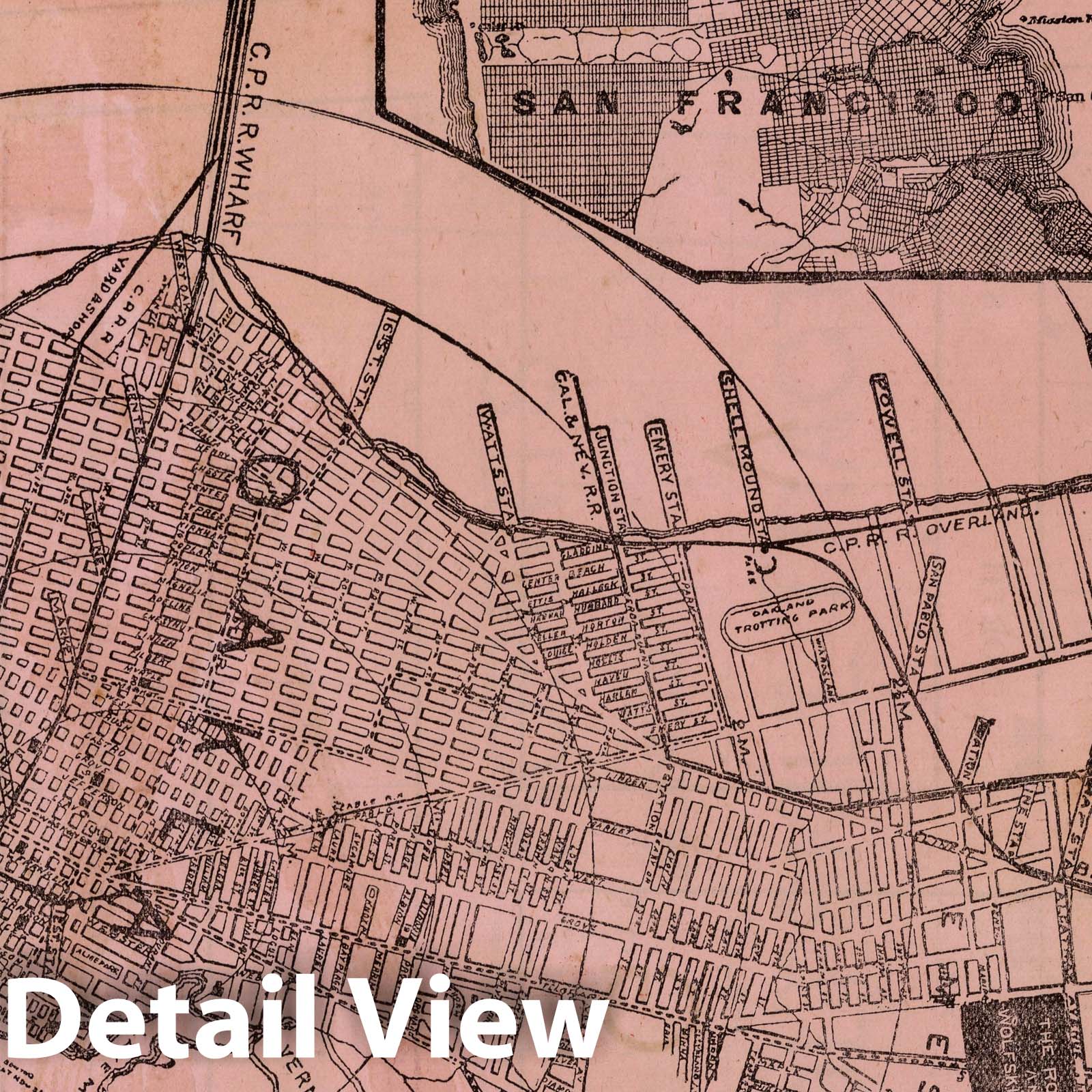 Claremont, Alameda County, California - Railroad Map, 1887