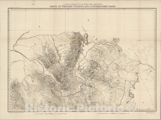 Historic Map : Parts of Western Wyoming and Southeastern Idaho 1878 v2 - Vintage Wall Art