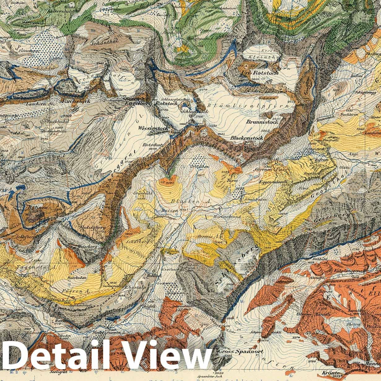 Urirotstock Group, Swiss Alps - Geologic Map, 1917
