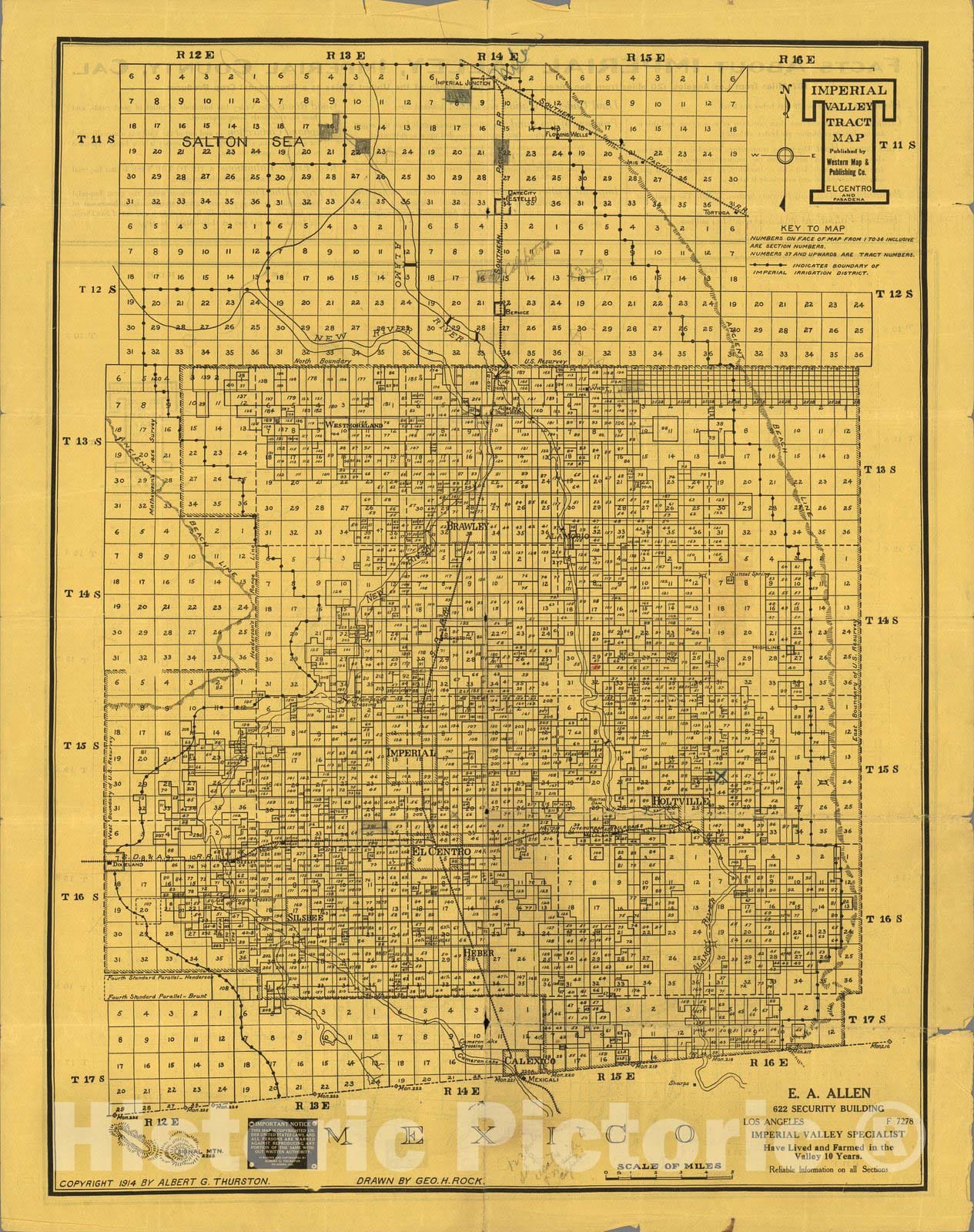 Historic Map : Imperial Valley tract map, 1914 - Vintage Wall Art
