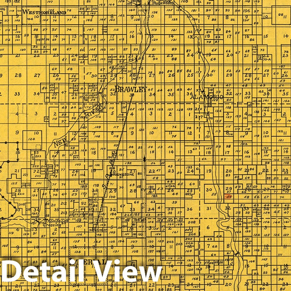 Imperial Valley - Railroad Map, 1914 - Historical Map Print