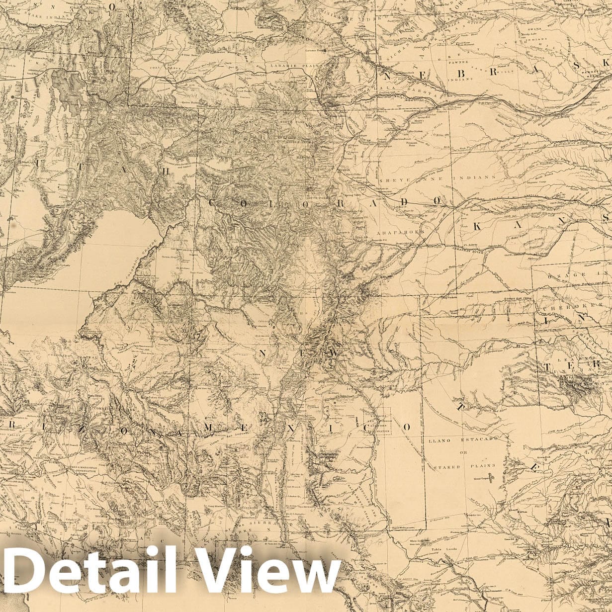 Territory of the United States from Mississippi River to Pacific Ocean - Railroad Map, 1868