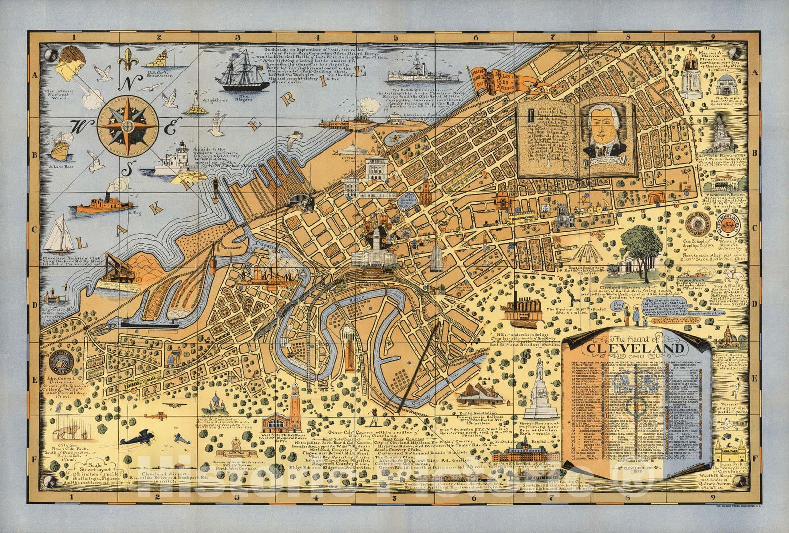 Cleveland, Ohio - Pictorial Map, 1928