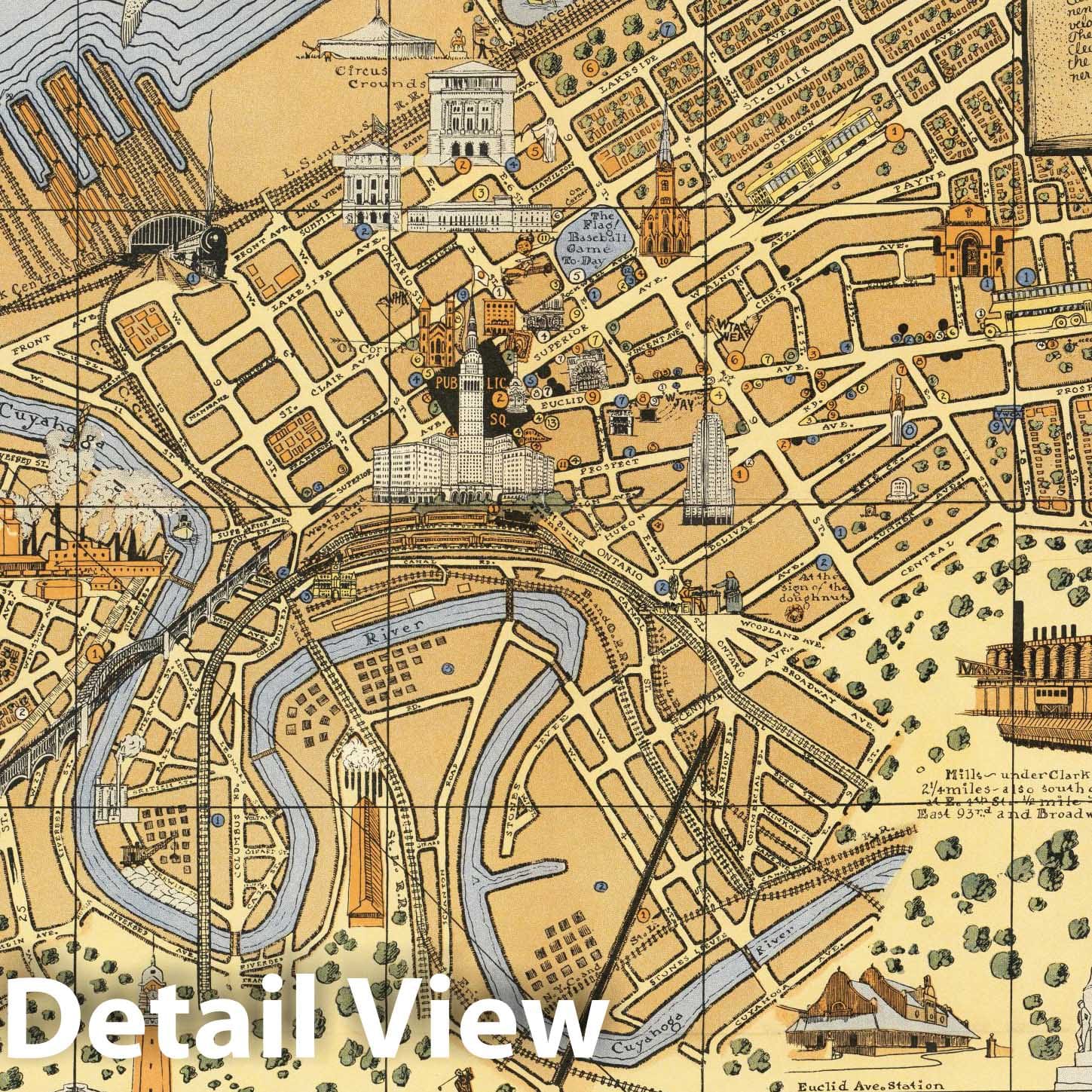Cleveland, Ohio - Pictorial Map, 1928