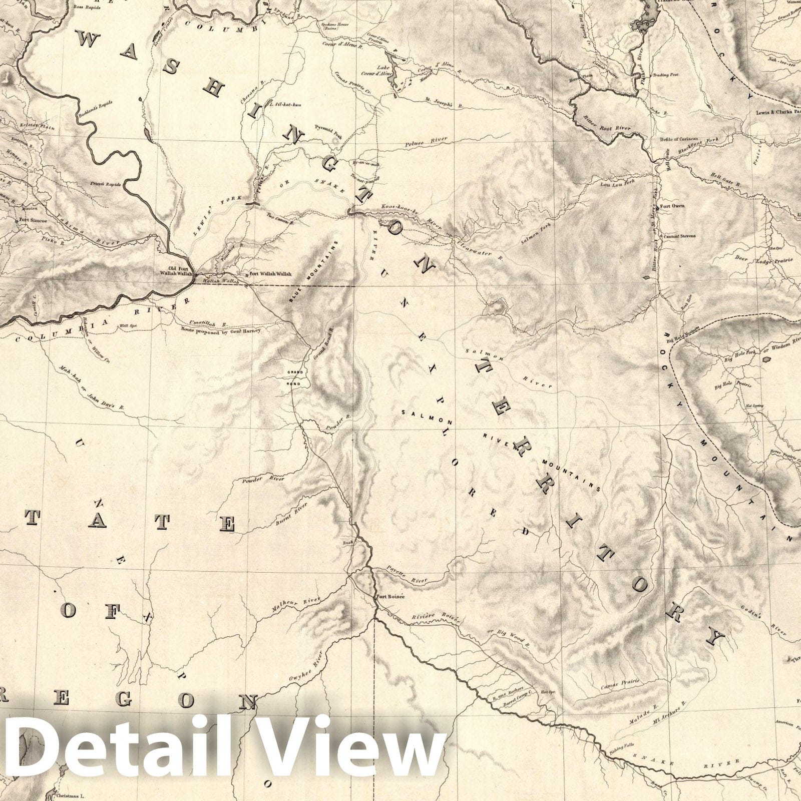 Oregon and Washington Territory - Road Map, 1859 - Historical Map Print