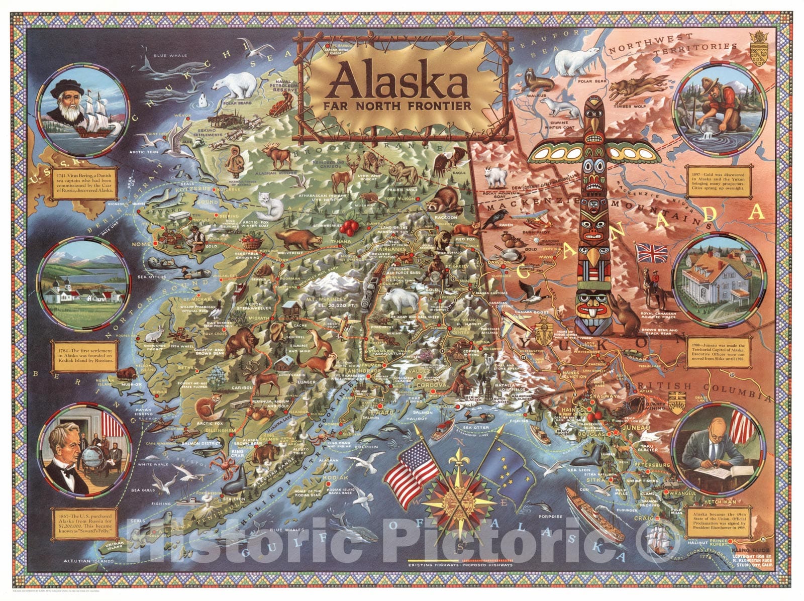 Historic Map - Alaska: Far North frontier 1959 - Vintage Wall Art