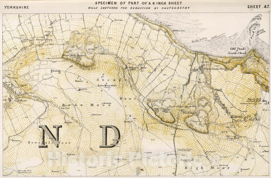 Historic Map : Survey Book, Specimen of part of a 6 inch sheet 1857 - Vintage Wall Art