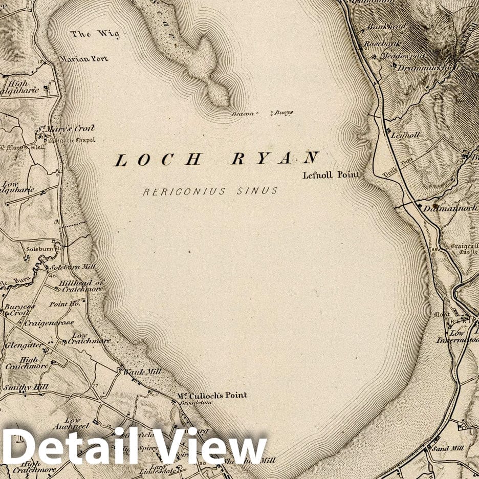 Wigtownshire, Scotland - Railroad Map, 1857