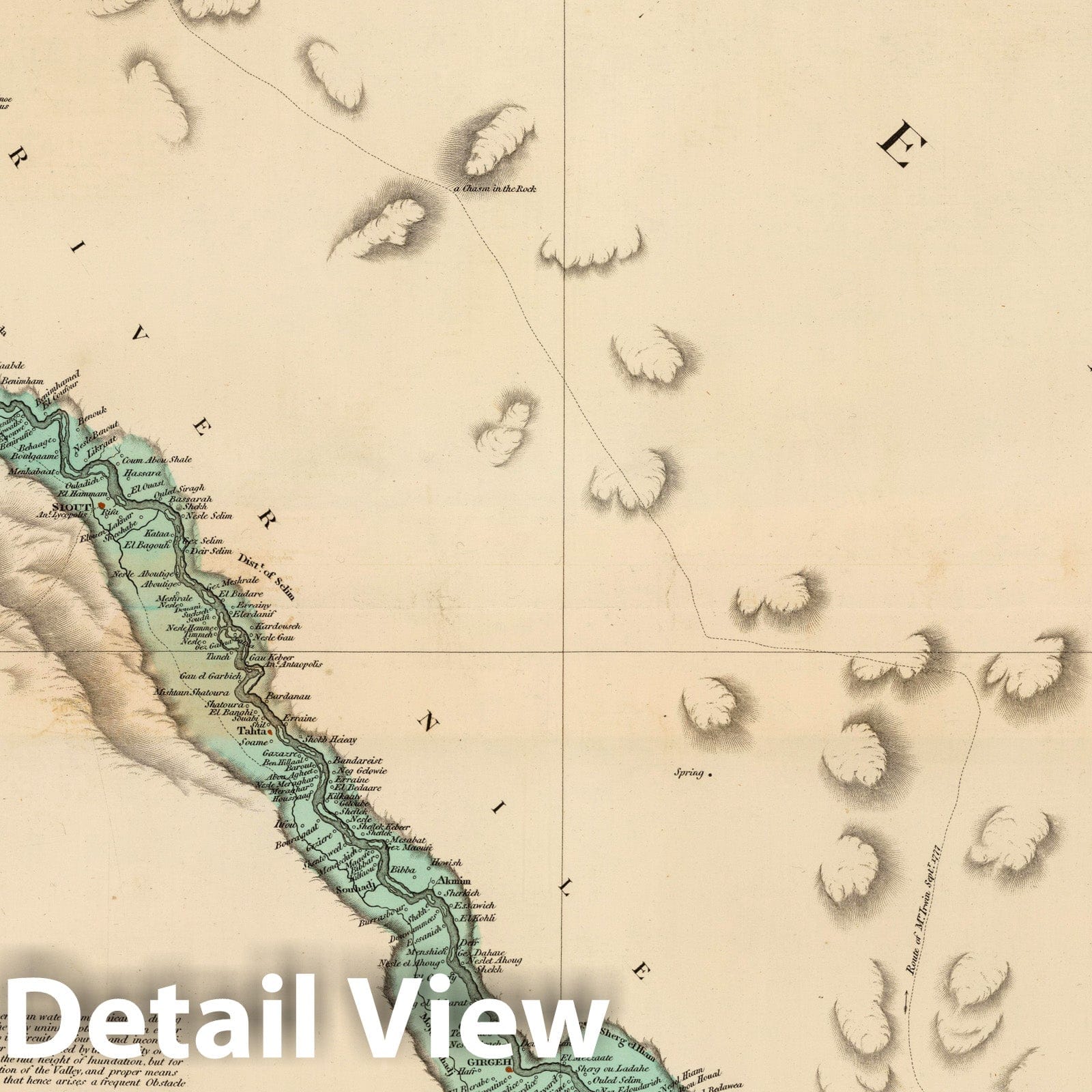 Upper Egypt - Road Map, 1807 - Aaron Arrowsmith Historical Map Print