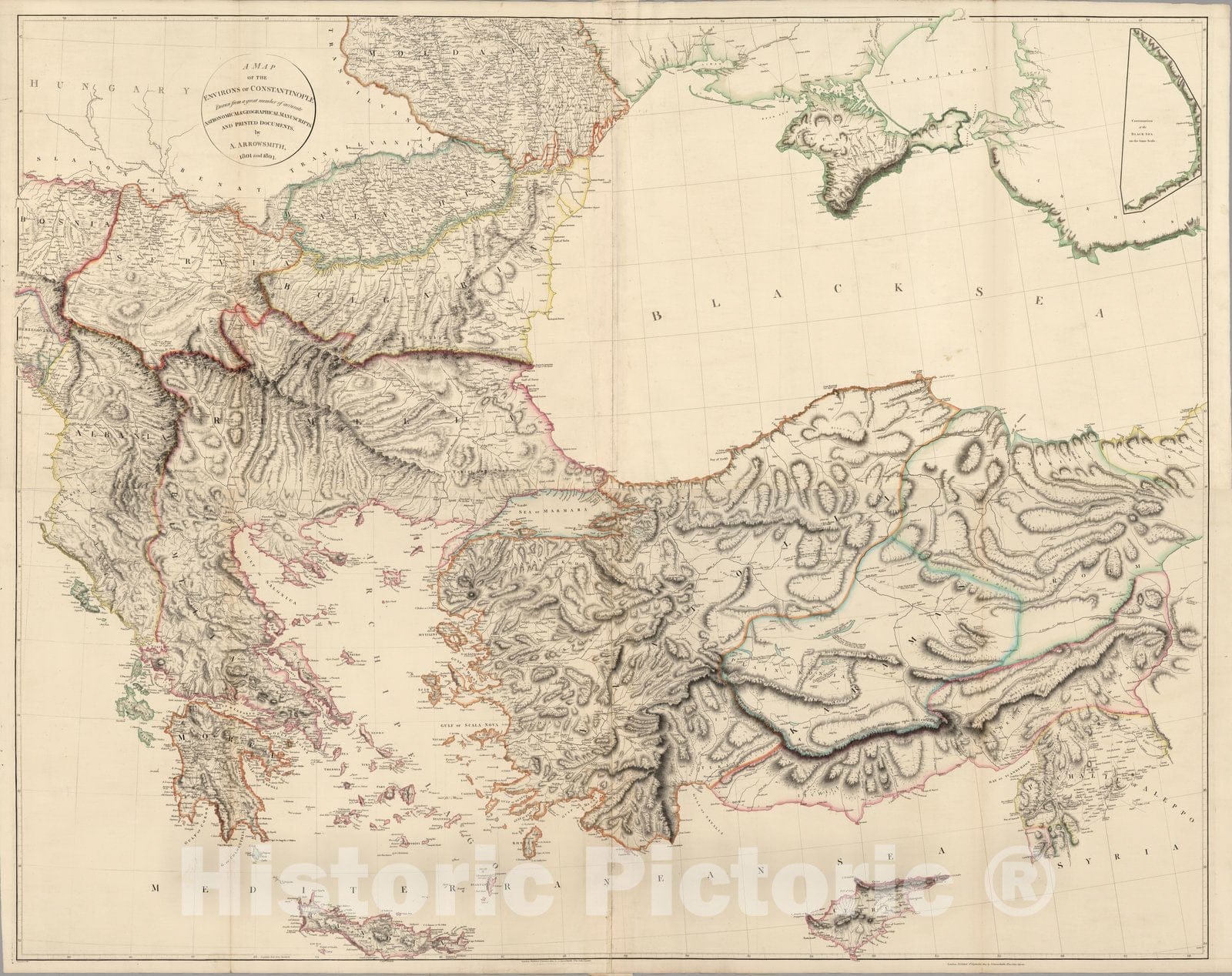 Historic Map : Composite: Historic Wall Map of the Environs of Constantinople, 1804 - Vintage Wall Art