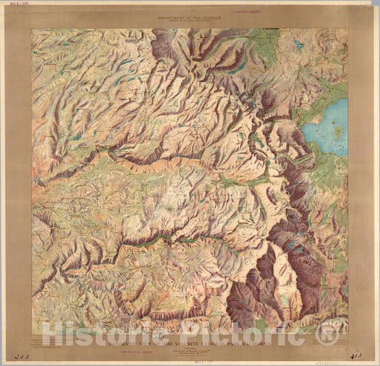 Yosemite National Park California 1914 Pictorial Map Print