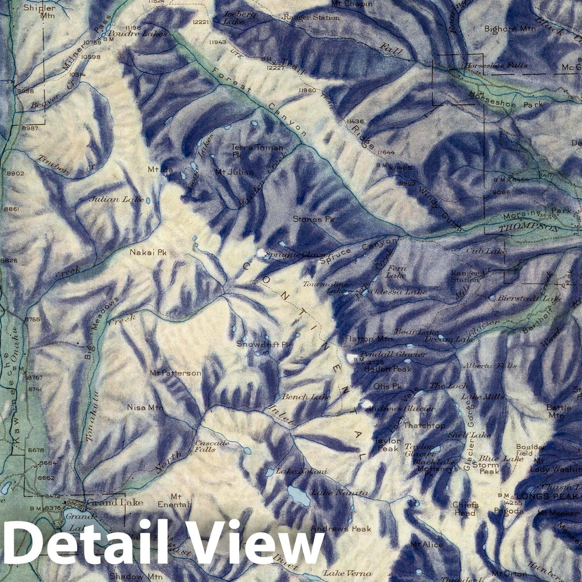 Rocky Mountain National Park, Colorado 1914 Pictorial Map Print