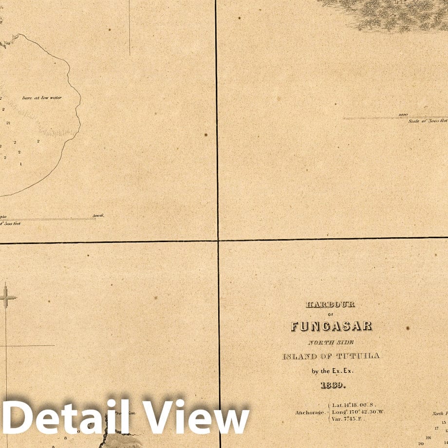 Tutuila and Apolima, Samoa - Nautical Chart, 1839