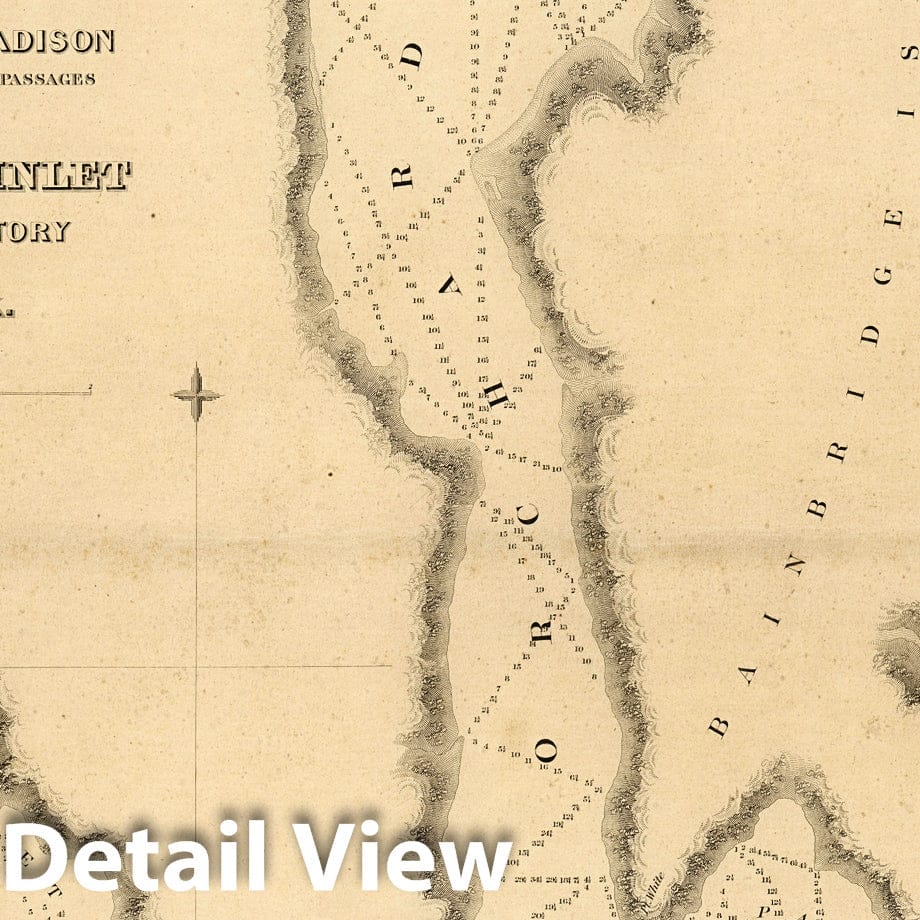 Admiralty Inlet, Washington - Nautical Chart, 1840 - Historical Map Print