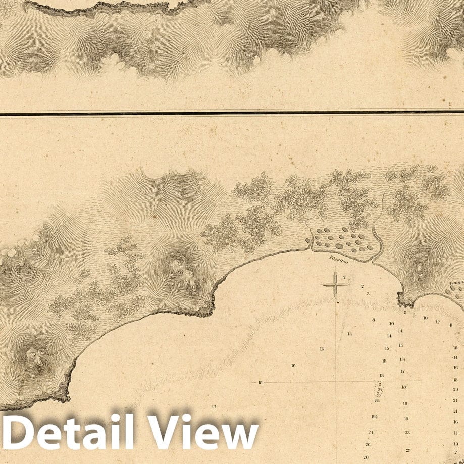American Samoa Nautical Chart, 1839 - Historical Map Print