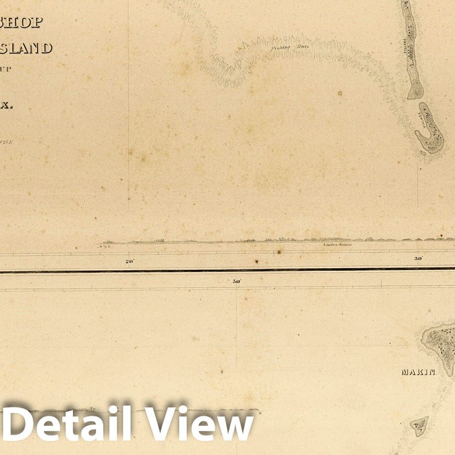 Nonouti and Makin Islands, Kiribati - Nautical Chart, 1841