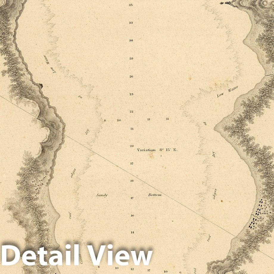 Fangaloa Bay, Upolu, Samoa - Nautical Chart, 1841 - Historical Map Print