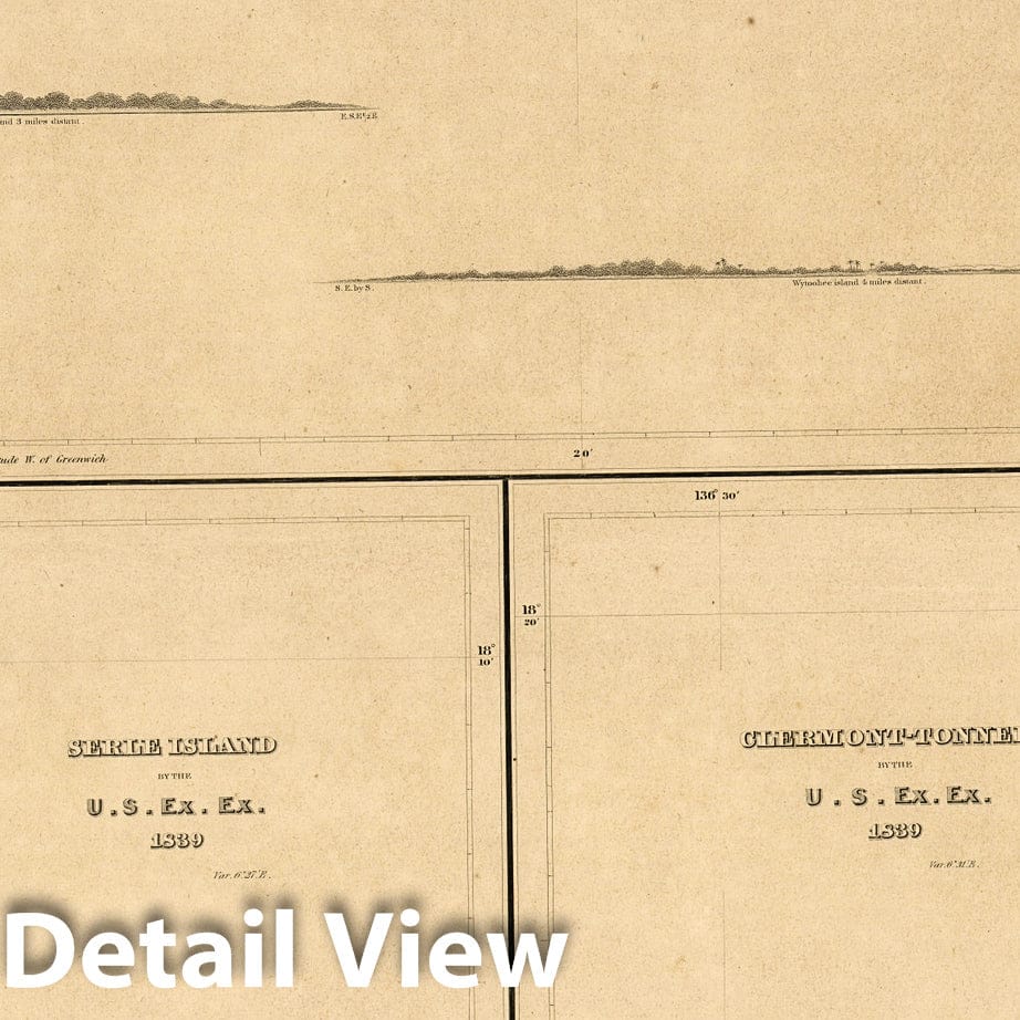 Disappointment Group, Serle Island, Clermont-Tonnerre Nautical Chart 1841