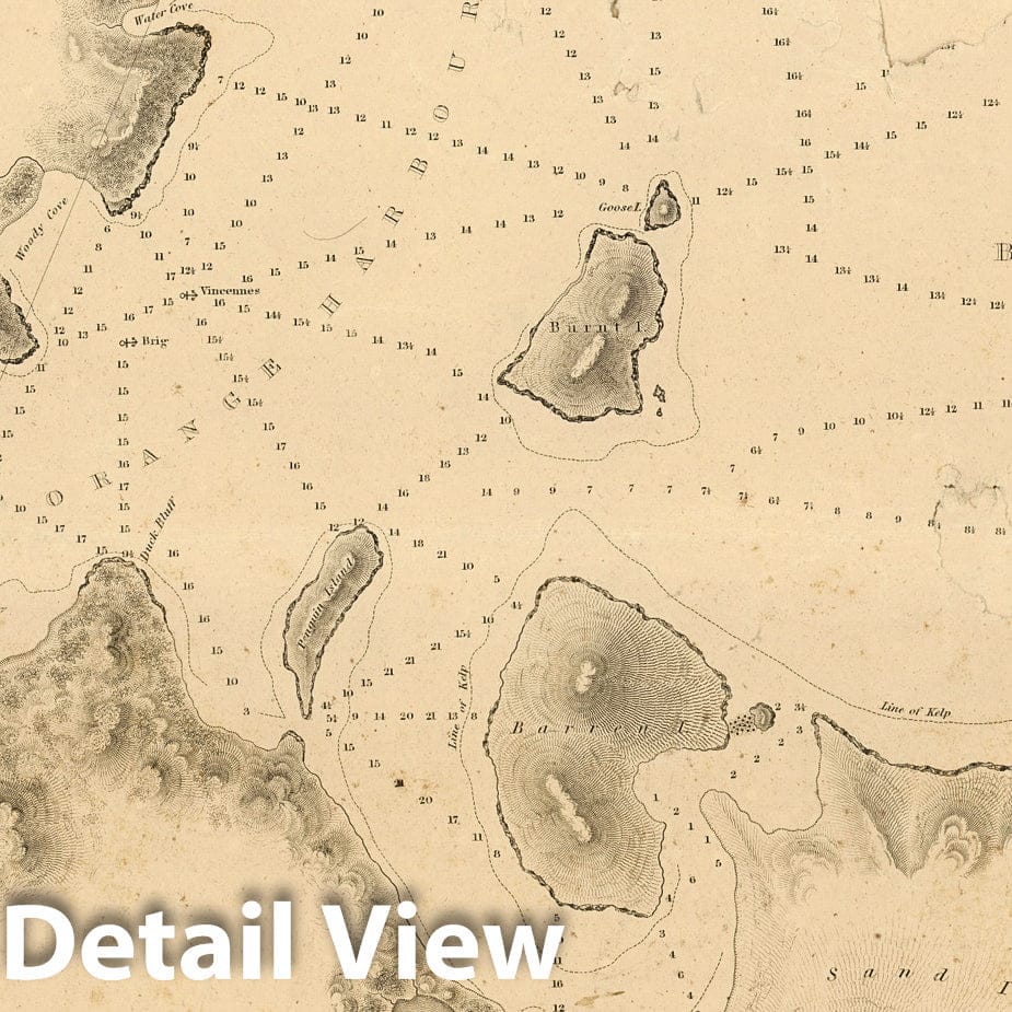 Orange Harbour, Tierra del Fuego - Nautical Chart, 1841 - Historical Map Print