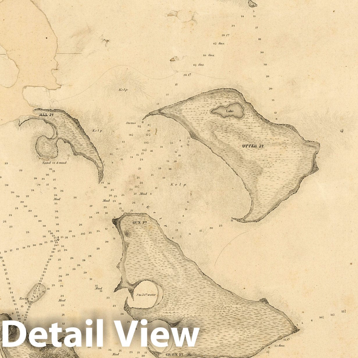 Wollaston Island, Tierra del Fuego - Nautical Chart, 1841