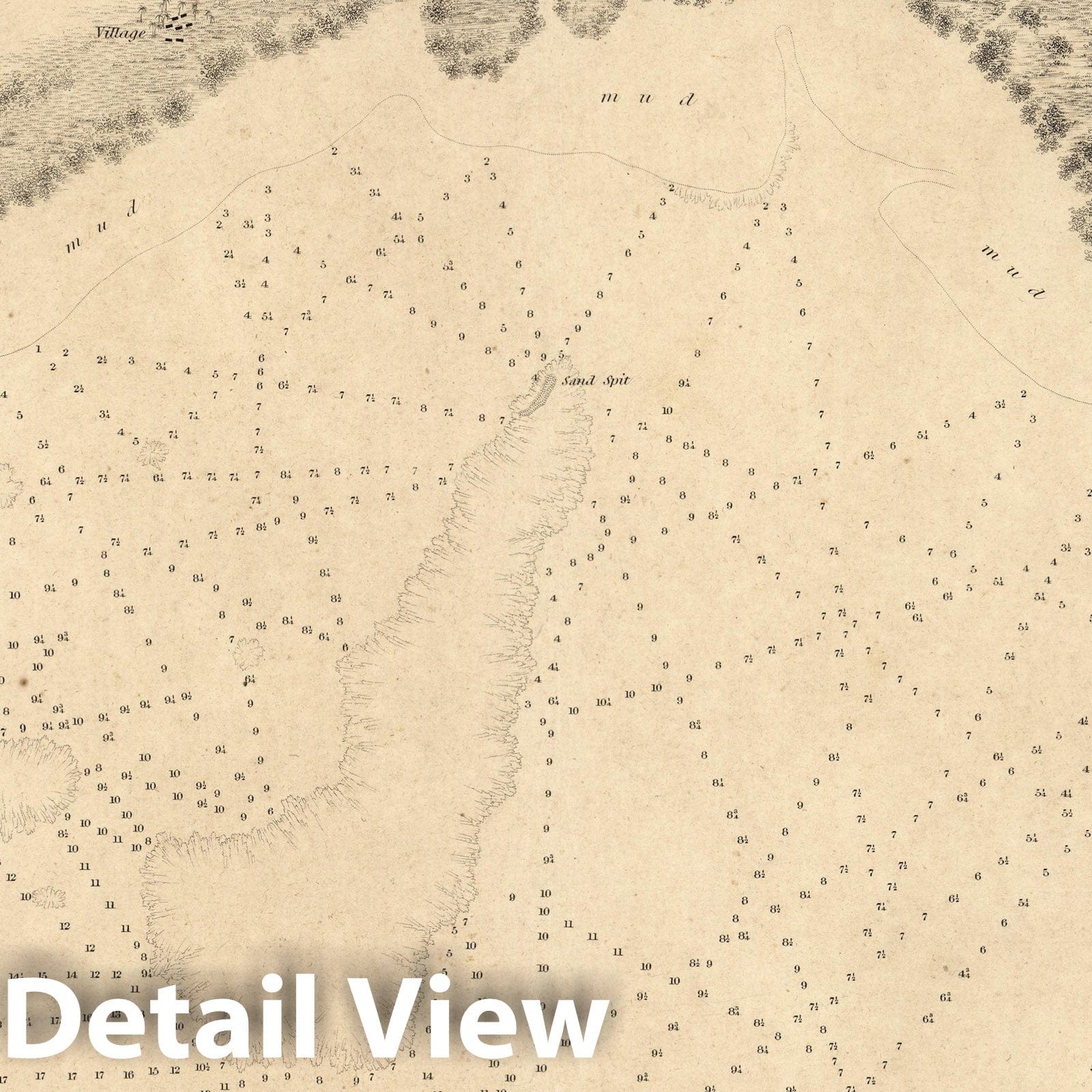 Vanua Levu, Fiji - Nautical Chart, 1841 - Historical Maritime Map Print
