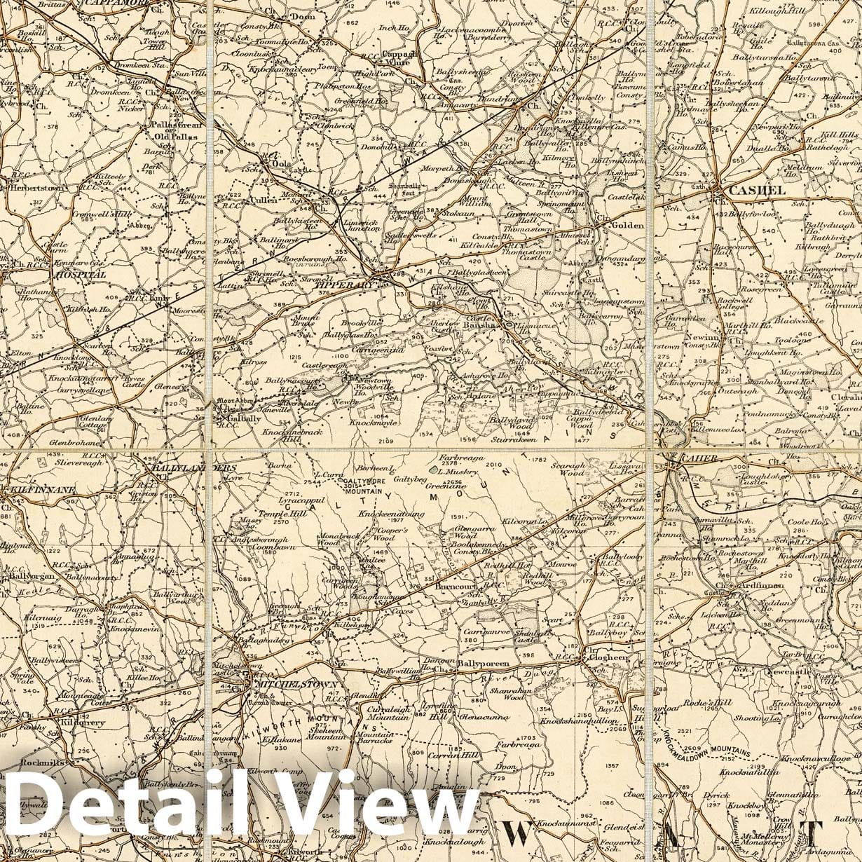 Ireland - Sheet 13, 1904 - Ordnance Survey Quarter-inch Series Map