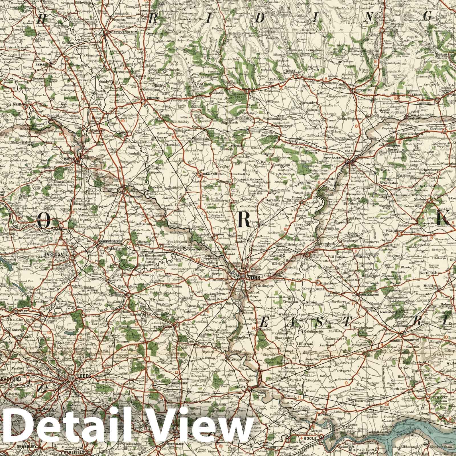 Yorkshire, England - Sheet No. 3, 1919 - Historical Map Print