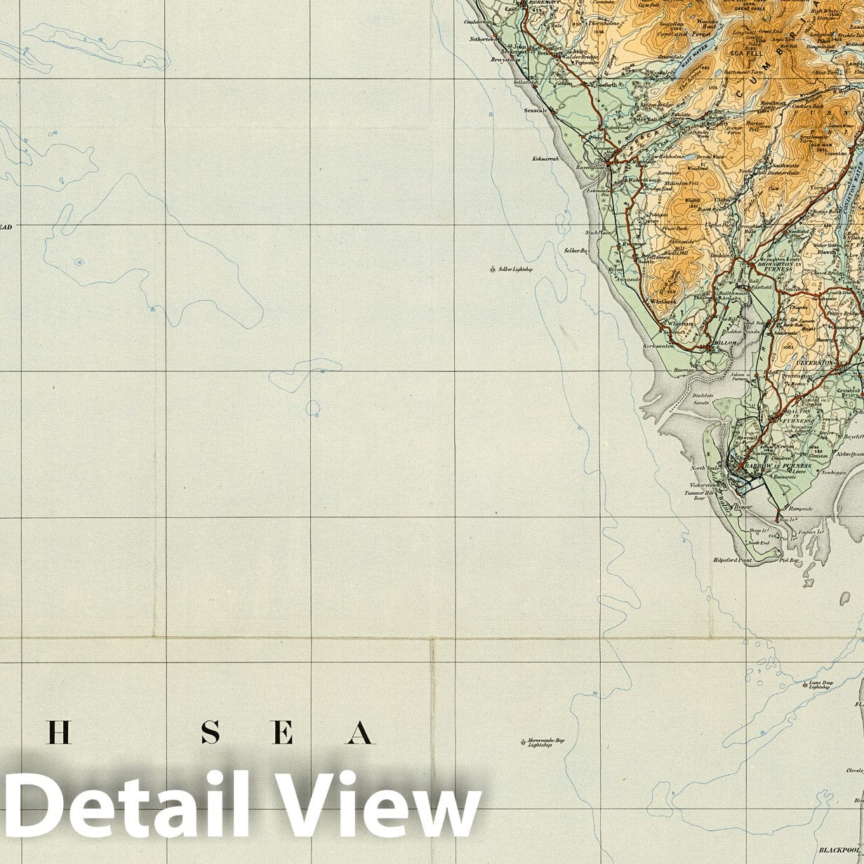 England North West - Survey Map, 1921 - Historical Map Print