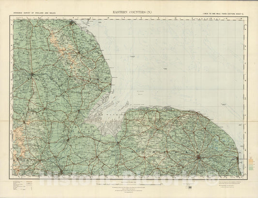 Historic Map : Sheet 6. Eastern Counties (N). 1920 - Vintage Wall Art