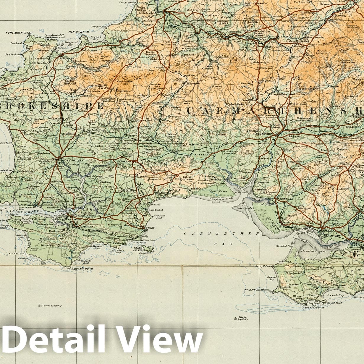 South Wales - Survey Map, 1920 - Ordnance Survey Historical Map Print