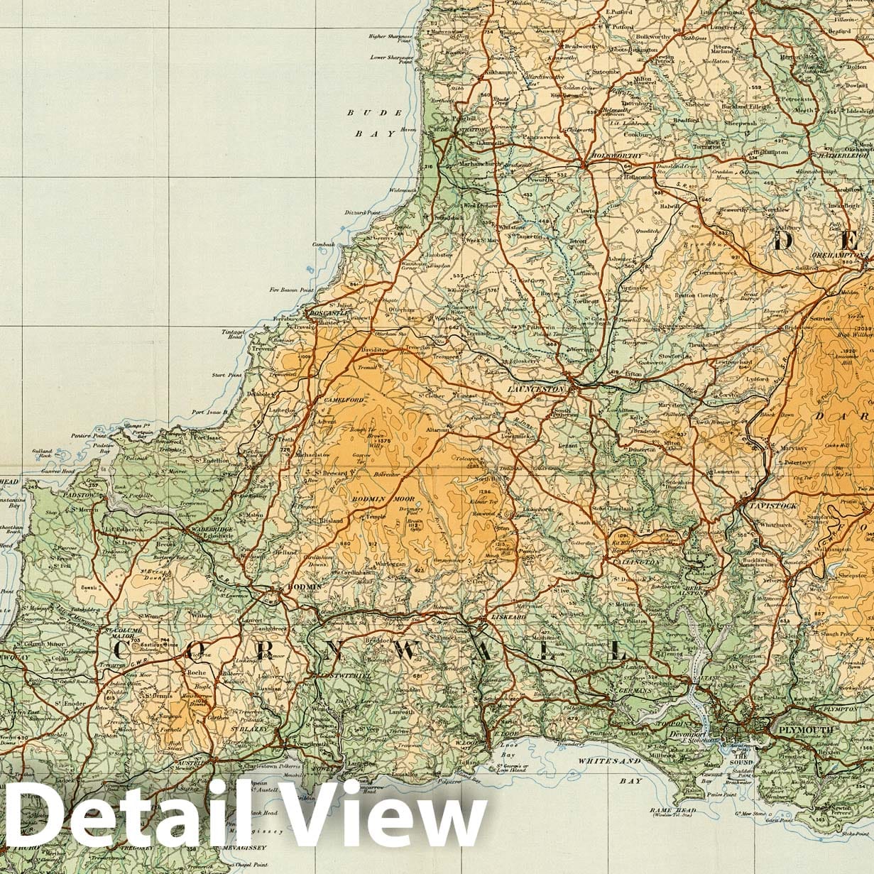 South-West England - Survey Map, 1924 - Ordnance Survey Historical Print