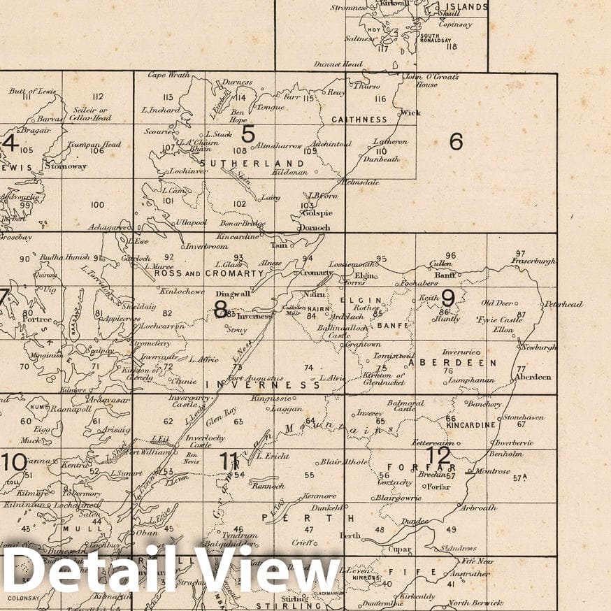 Scotland - Index Map, 1901 - Ordnance Survey Revised Map