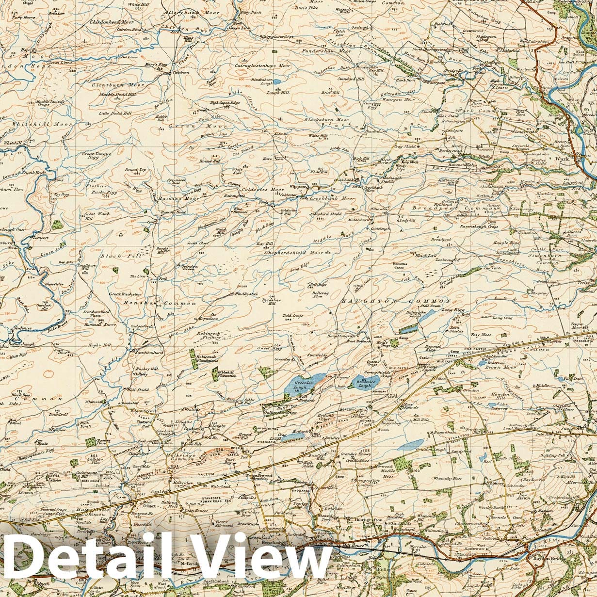 Hexham - Survey Map, 1921 - Ordnance Survey One-Inch Map Print