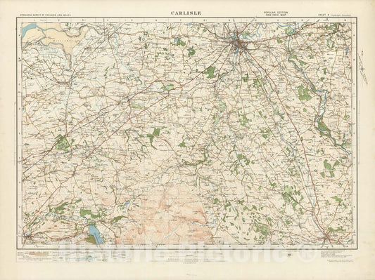 Historic Map : Sheet 9. Carlisle. 1921 - Vintage Wall Art