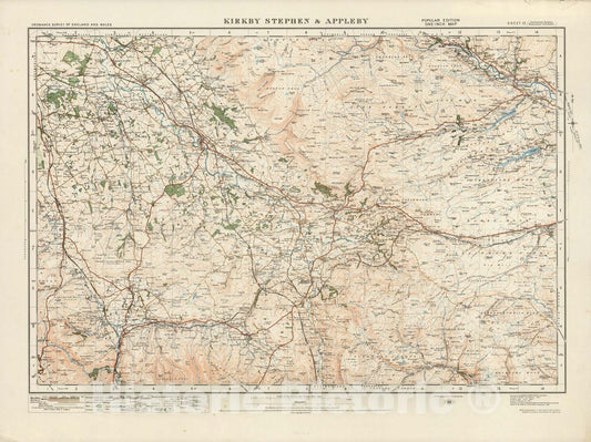 Historic Map : Sheet 13. Kirkby Stephen & Appleby. 1921 - Vintage Wall Art