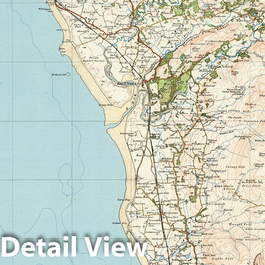 Wasdale, England - Sheet 18, 1921 Ordnance Survey Historical Map Print