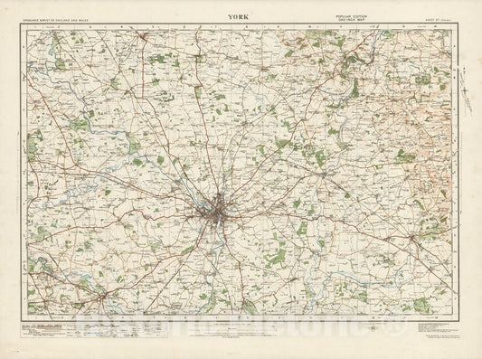 Historic Map : Sheet 27. York. 1921 - Vintage Wall Art