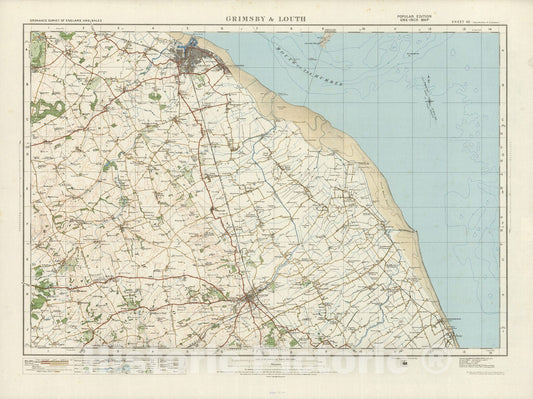 Historic Map : Sheet 40. Grimsby & Louth. 1920 - Vintage Wall Art