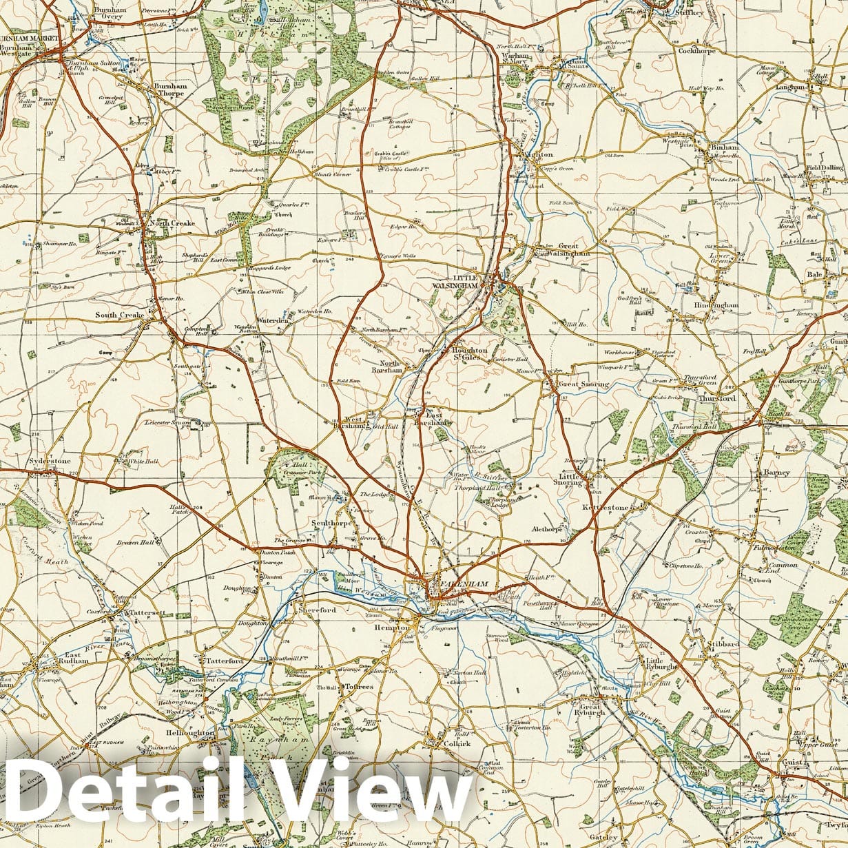 Fakenham, England - Sheet No. 57, 1920 - Ordnance Survey Map Print