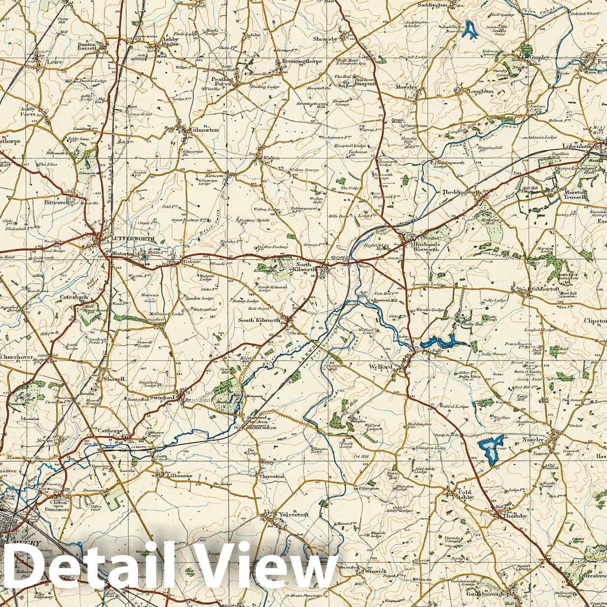 Rugby - Survey Map, 1915 - Ordnance Survey One-Inch Map Sheet 73