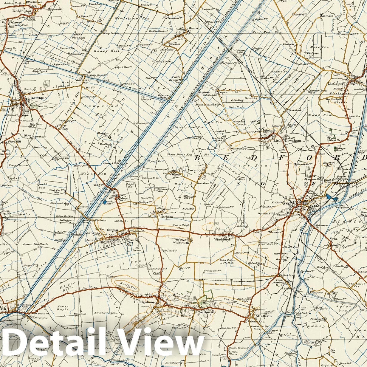 Ely - Survey Map, 1915 - Ordnance Survey Historical Map Print