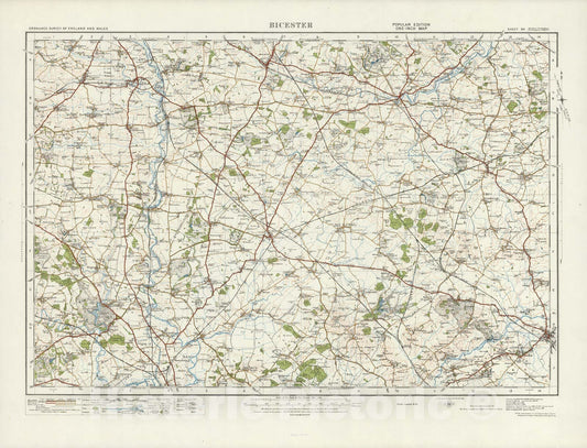 Historic Map : Sheet 94. Bicester. 1914 - Vintage Wall Art
